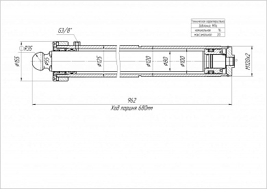 Гидроцилиндр ЦГ-100.80х680.55