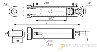 Гидроцилиндр подъема стрелы ПК 30.43.01.000