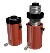 Домкрат гидравлический грузовой с фиксирующей гайкой ДГ600П150Г