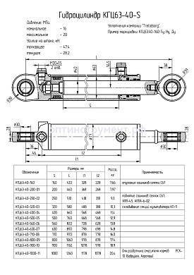 Гидроцилиндр КГЦ 63-40-400-04